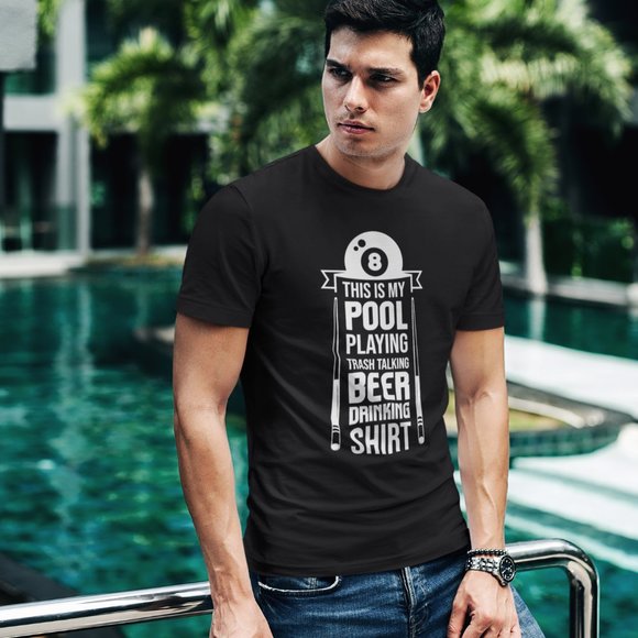 My pool playing Beer Drinking T shirt - Picture 2 of 2